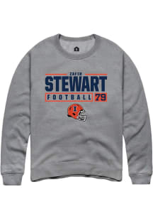 Zafir Stewart Rally Mens Graphite Illinois Fighting Illini NIL Stacked Box Crew Sweatshirt