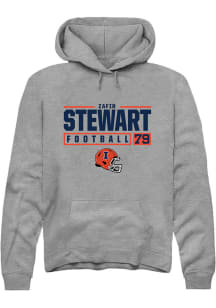 Zafir Stewart Rally Mens Graphite Illinois Fighting Illini NIL Stacked Box Hooded Sweatshirt