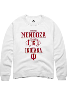 Alberto Mendoza  Rally Indiana Hoosiers Mens White NIL Sport Icon Long Sleeve Crew Sweatshirt