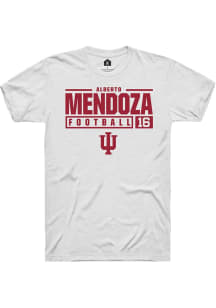 Alberto Mendoza White Indiana Hoosiers NIL Stacked Box Short Sleeve T Shirt