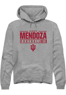 Alberto Mendoza  Rally Indiana Hoosiers Mens Graphite NIL Stacked Box Long Sleeve Hoodie