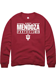 Alberto Mendoza  Rally Indiana Hoosiers Mens Red NIL Stacked Box Long Sleeve Crew Sweatshirt