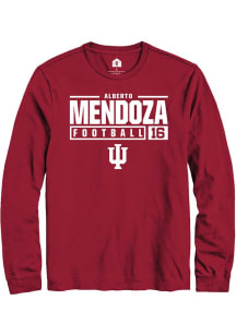 Alberto Mendoza Rally Mens Red Indiana Hoosiers NIL Stacked Box Tee