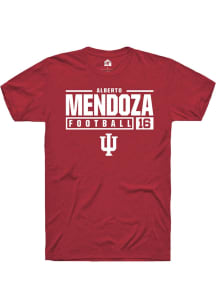 Alberto Mendoza Red Indiana Hoosiers NIL Stacked Box Short Sleeve T Shirt