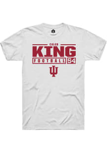 Caleb King White Indiana Hoosiers NIL Stacked Box Short Sleeve T Shirt