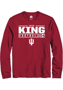 Caleb King Rally Mens Red Indiana Hoosiers NIL Stacked Box Tee