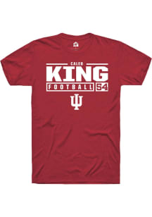 Caleb King Red Indiana Hoosiers NIL Stacked Box Short Sleeve T Shirt