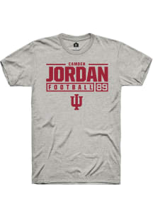 Camden Jordan Ash Indiana Hoosiers NIL Stacked Box Short Sleeve T Shirt