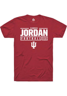 Camden Jordan Red Indiana Hoosiers NIL Stacked Box Short Sleeve T Shirt