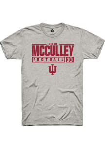 Derin McCulley Ash Indiana Hoosiers NIL Stacked Box Short Sleeve T Shirt