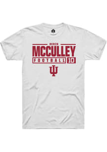 Derin McCulley White Indiana Hoosiers NIL Stacked Box Short Sleeve T Shirt