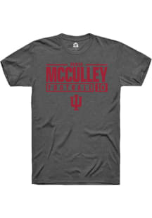 Derin McCulley Dark Grey Indiana Hoosiers NIL Stacked Box Short Sleeve T Shirt