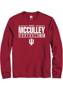 Derin McCulley Rally Mens Red Indiana Hoosiers NIL Stacked Box Tee