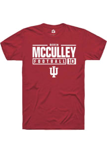 Derin McCulley Red Indiana Hoosiers NIL Stacked Box Short Sleeve T Shirt