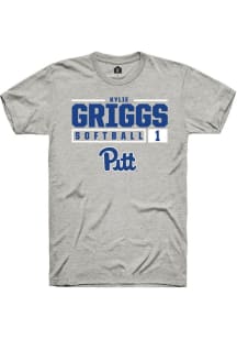 Kylie Griggs Ash Pitt Panthers NIL Stacked Box Short Sleeve T Shirt