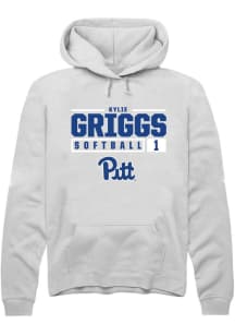 Kylie Griggs Rally Mens White Pitt Panthers NIL Stacked Box Hooded Sweatshirt