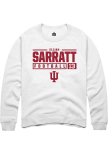 Elijah Sarratt Rally Mens White Indiana Hoosiers NIL Stacked Box Crew Sweatshirt