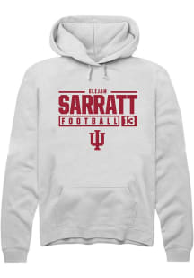 Elijah Sarratt Rally Mens White Indiana Hoosiers NIL Stacked Box Hooded Sweatshirt