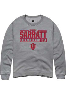 Elijah Sarratt Rally Mens Graphite Indiana Hoosiers NIL Stacked Box Crew Sweatshirt