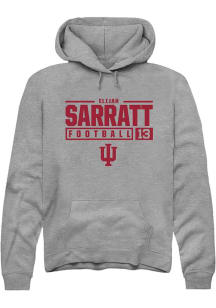 Elijah Sarratt Rally Mens Graphite Indiana Hoosiers NIL Stacked Box Hooded Sweatshirt