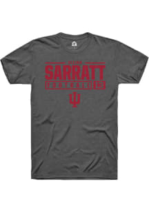 Elijah Sarratt  Indiana Hoosiers Dark Grey Rally NIL Stacked Box Short Sleeve T Shirt