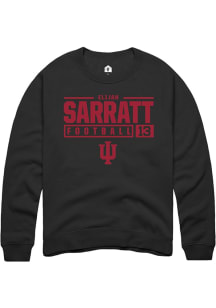 Elijah Sarratt Rally Mens Black Indiana Hoosiers NIL Stacked Box Crew Sweatshirt