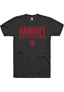 Elijah Sarratt  Indiana Hoosiers Black Rally NIL Stacked Box Short Sleeve T Shirt