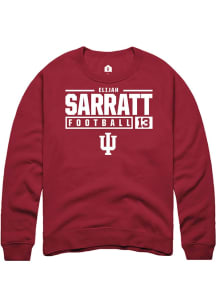 Elijah Sarratt Rally Mens Red Indiana Hoosiers NIL Stacked Box Crew Sweatshirt