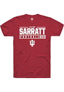 Elijah Sarratt  Indiana Hoosiers Red Rally NIL Stacked Box Short Sleeve T Shirt