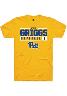 Kylie Griggs Gold Pitt Panthers NIL Stacked Box Short Sleeve T Shirt