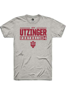 Jeff Utzinger Ash Indiana Hoosiers NIL Stacked Box Short Sleeve T Shirt