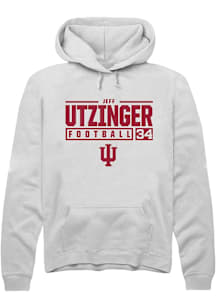 Jeff Utzinger  Rally Indiana Hoosiers Mens White NIL Stacked Box Long Sleeve Hoodie