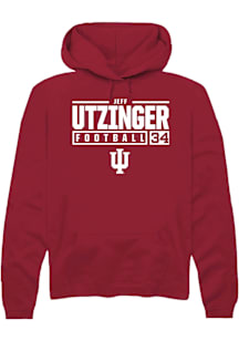 Jeff Utzinger  Rally Indiana Hoosiers Mens Red NIL Stacked Box Long Sleeve Hoodie