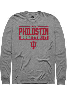 Josh Philostin Rally Mens Graphite Indiana Hoosiers NIL Stacked Box Tee