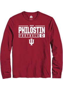 Josh Philostin Rally Mens Red Indiana Hoosiers NIL Stacked Box Tee