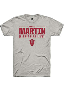 Khobie Martin Ash Indiana Hoosiers NIL Stacked Box Short Sleeve T Shirt