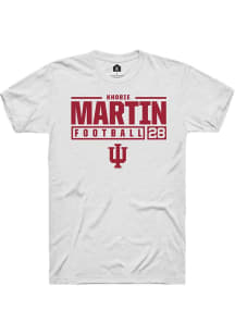 Khobie Martin White Indiana Hoosiers NIL Stacked Box Short Sleeve T Shirt