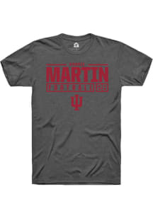 Khobie Martin Dark Grey Indiana Hoosiers NIL Stacked Box Short Sleeve T Shirt