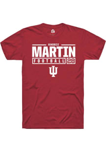 Khobie Martin Red Indiana Hoosiers NIL Stacked Box Short Sleeve T Shirt