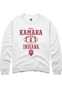 Mikail Kamara Rally Mens White Indiana Hoosiers NIL Sport Icon Crew Sweatshirt