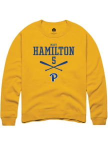 Macy Hamilton Rally Mens Gold Pitt Panthers NIL Sport Icon Crew Sweatshirt