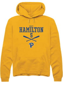 Macy Hamilton Rally Mens Gold Pitt Panthers NIL Sport Icon Hooded Sweatshirt