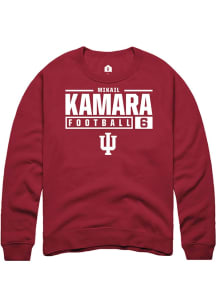 Mikail Kamara Rally Mens Red Indiana Hoosiers NIL Stacked Box Crew Sweatshirt