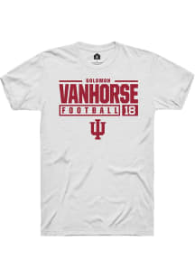 Solomon Vanhorse White Indiana Hoosiers NIL Stacked Box Short Sleeve T Shirt