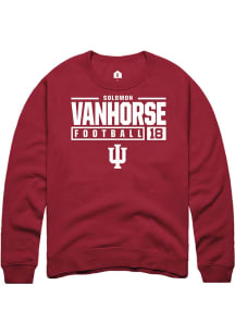 Solomon Vanhorse Rally Mens Red Indiana Hoosiers NIL Stacked Box Crew Sweatshirt