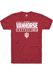 Solomon Vanhorse Red Indiana Hoosiers NIL Stacked Box Short Sleeve T Shirt