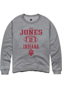 Terry Jones Rally Mens Graphite Indiana Hoosiers NIL Sport Icon Crew Sweatshirt