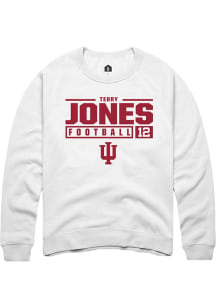 Terry Jones Rally Mens White Indiana Hoosiers NIL Stacked Box Crew Sweatshirt