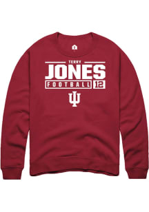 Terry Jones Rally Mens Red Indiana Hoosiers NIL Stacked Box Crew Sweatshirt