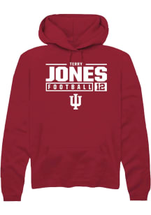 Terry Jones Rally Mens Red Indiana Hoosiers NIL Stacked Box Hooded Sweatshirt